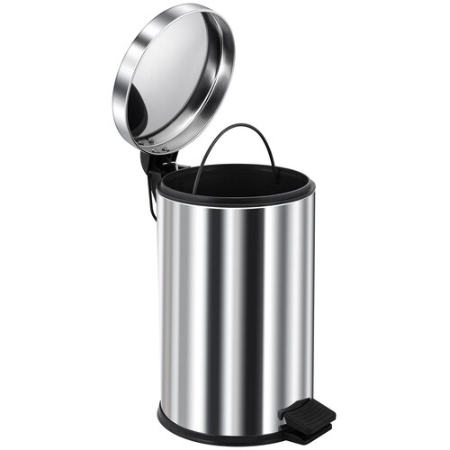 Ведро-контейнер BERGES для мусора с педалью 8 л, хром