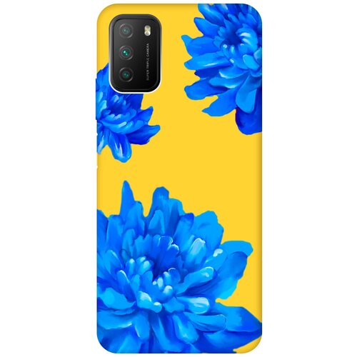 Силиконовый чехол на Xiaomi Redmi 9T, Poco M3, Сяоми Поко М3, Сяоми Редми 9Т Silky Touch Premium с принтом Amazing Asters желтый матовый soft touch силиконовый чехол на xiaomi redmi 9t poco m3 сяоми поко м3 сяоми редми 9т с 3d принтом couple lines w черный