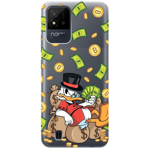 Силиконовый чехол с принтом Rich Scrooge для Realme narzo 50i / Рилми Нарзо 50и силиконовый чехол с принтом rich scrooge для realme gt рилми гт