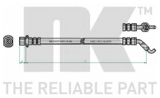 NK 8545168 Шланг тормозной Toyota Auris Corolla 06-