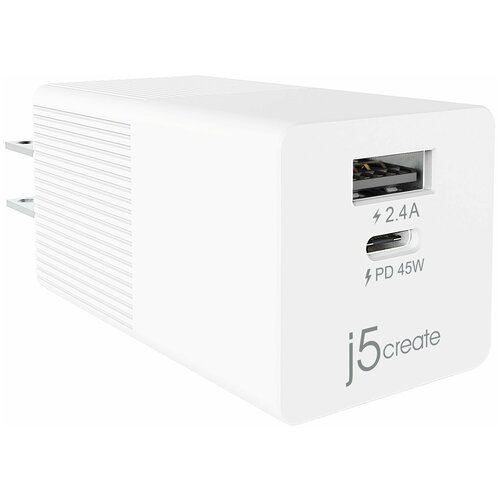 Сетевое зарядное устройство j5create 45W Dynamic PD USB-C Mini Charger (JUP2445)