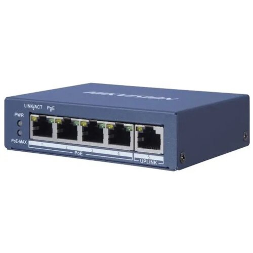 Коммутатор Hikvision DS-3E0505P-E 1x100Mb 4G 4PoE 60W неуправляемый 718000₽