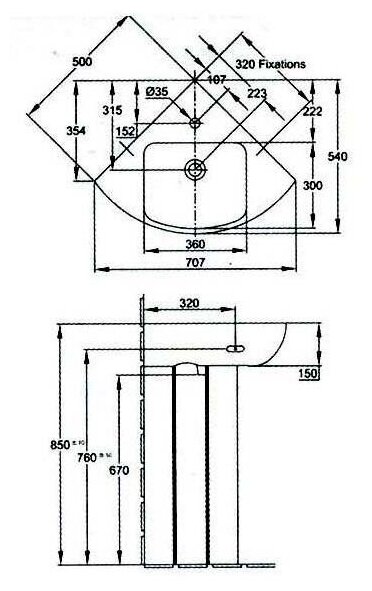 Jacob Delafon E4710-00 Odeon Up Раковина угловая 50 см, белая - фотография № 4