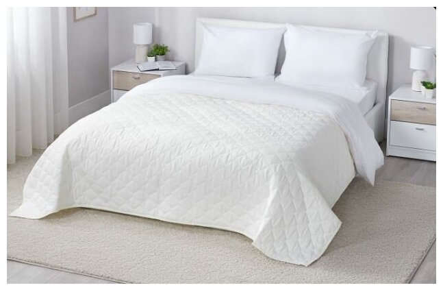 Покрывало IMPRESS "Glance", 100% полиэстер, стеганое, белое, 140x220 см