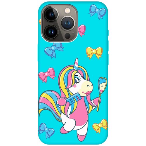 Силиконовый чехол на Apple iPhone 13 Pro / Эпл Айфон 13 Про с рисунком Lady Unicorn Soft Touch мятный силиконовый чехол на apple iphone 13 эпл айфон 13 с рисунком musical unicorn soft touch мятный