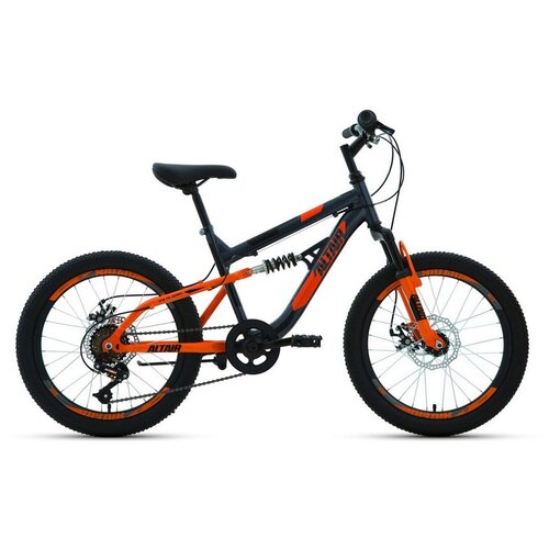 Детский велосипед Altair MTB FS 20 Disc, год 2021, цвет Серебристый-Оранжевый