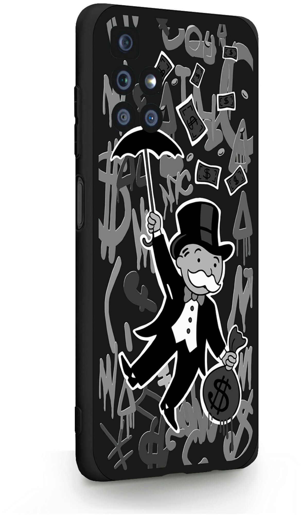 Черный силиконовый чехол для Xiaomi Redmi 10 Monopoly Black Edition Монополия для Сяоми Редми 10