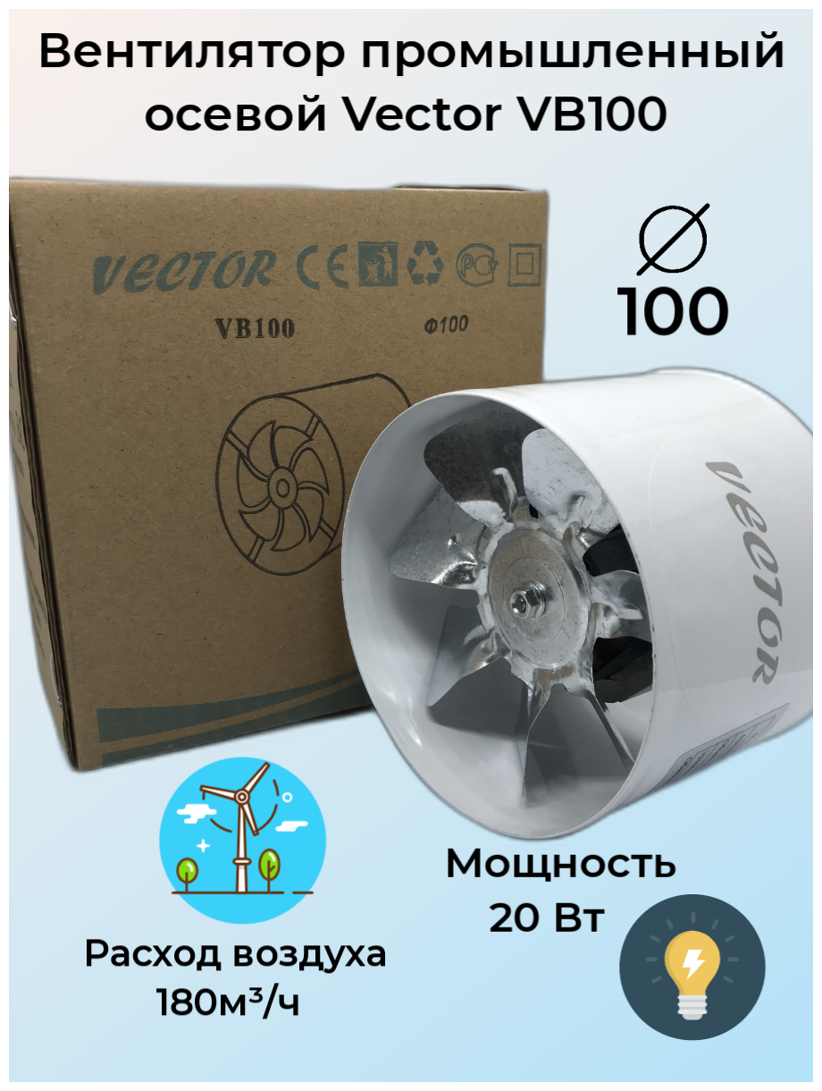Вентилятор промышленный осевой Vector VB100