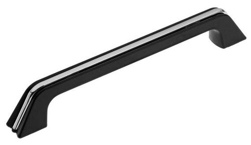 Ручка-скоба тундра , м/о 128 мм, цвет черный с хромированной вставкой