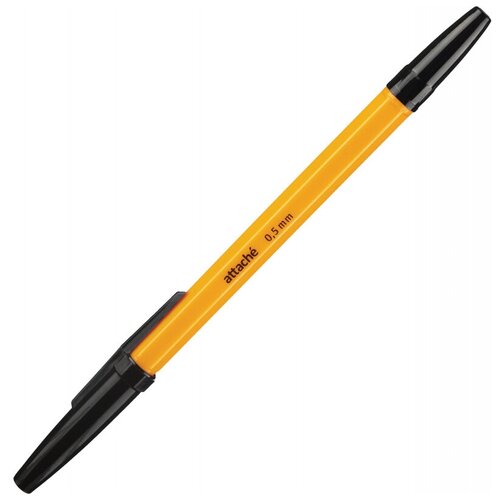 Ручка шариковая неавтоматическая Attache Economy оранж. корп. черный стерж - 50 шт.