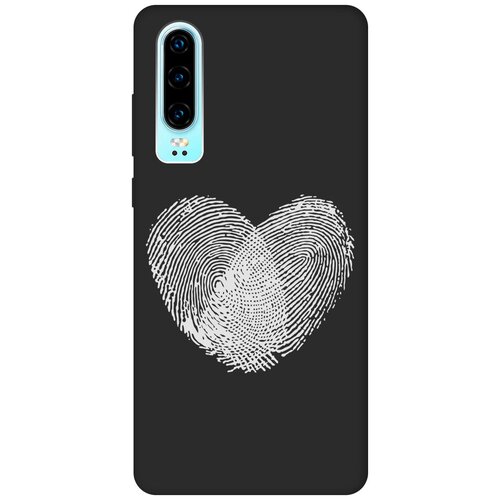 Матовый чехол Lovely Fingerprints W для Huawei P30 / Хуавей П30 с 3D эффектом черный матовый чехол football w для huawei p30 хуавей п30 с 3d эффектом черный