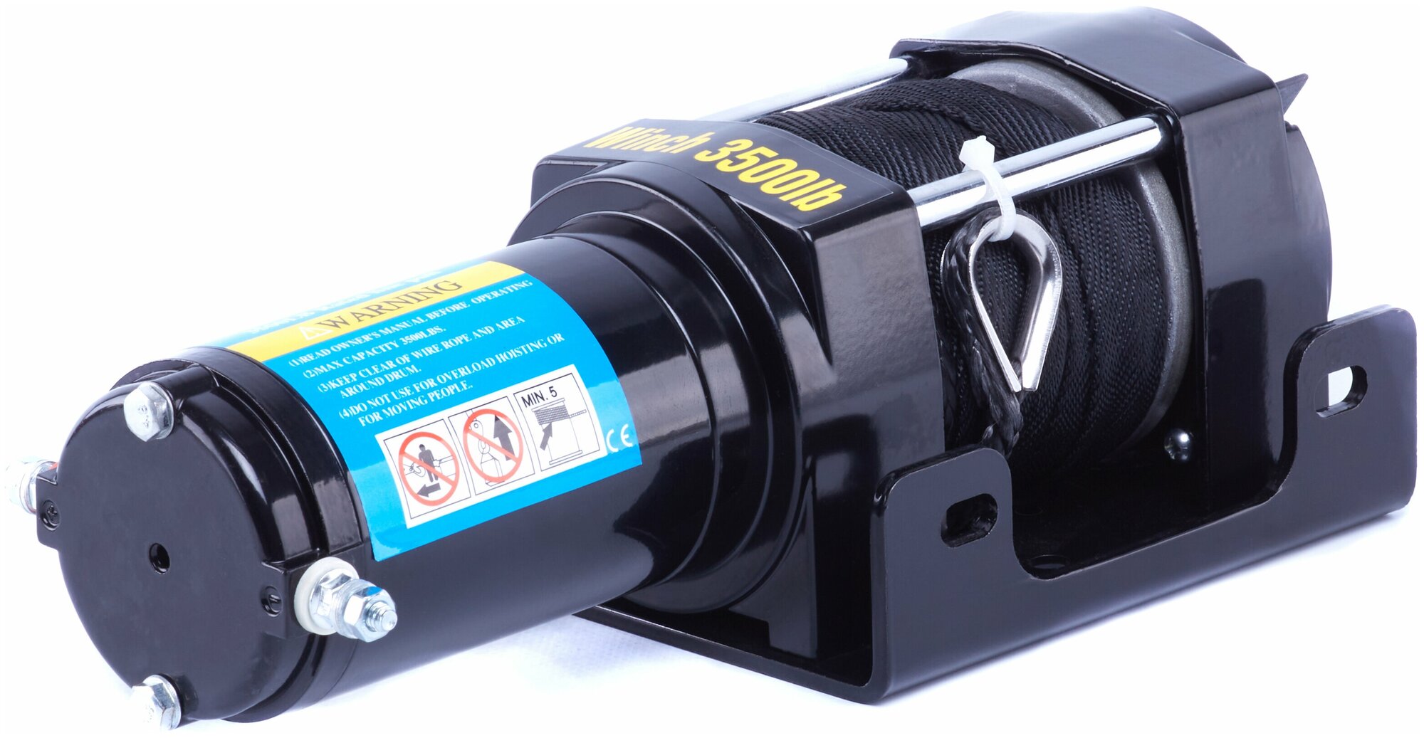 Лебедка электрическая 12V Electric Winch 3500lbs / 1587 кг кевларовый трос