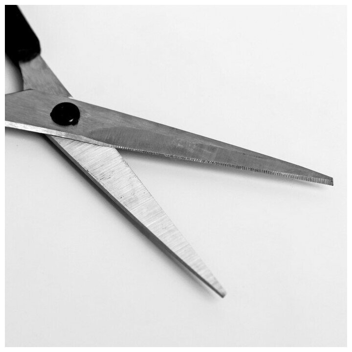Ножницы парикмахерские, с упором, лезвие — 5,5 см, цвет чёрный, Н-045-01 - фотография № 7