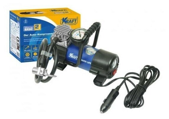 Компрессор (35 л/мин) 7 Атм "KRAFT" Pover life basic (12 V)