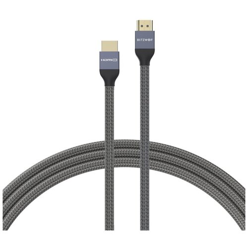 Кабель BlitzWolf BW-HDC5 8K 48Gbps HDMI to HDMI Cable 1m Grey кабель moshou hdmi 2 1 8k 60гц 4k 120 гц 48 гбит с длина 0 5 метра