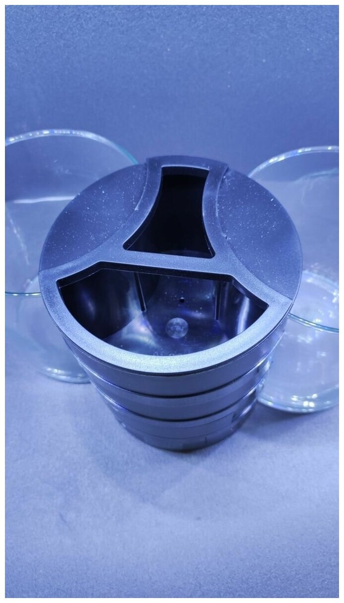 Аквариум для петушков AquaSyncro NW04 BLACK, объем 2х2л, черный, свет LED 3 белых и 1 синий диод - фотография № 5