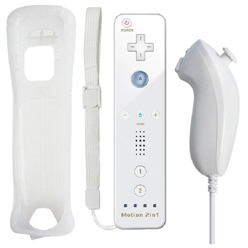 Контроллер Remote Plus Bluetooth + контроллер Nunchuk для консоли Wii/WiiU + накладка