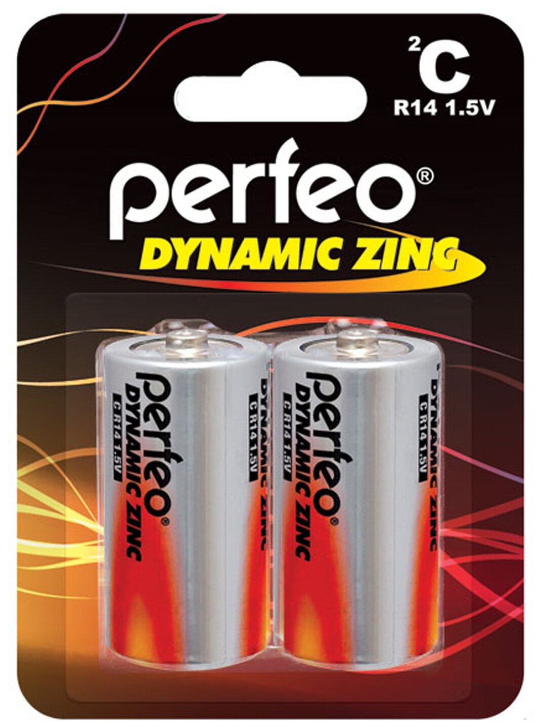 Батарейки Perfeo R14 C Dynamic Zinc солевые, 2шт на блистере, 1.5V
