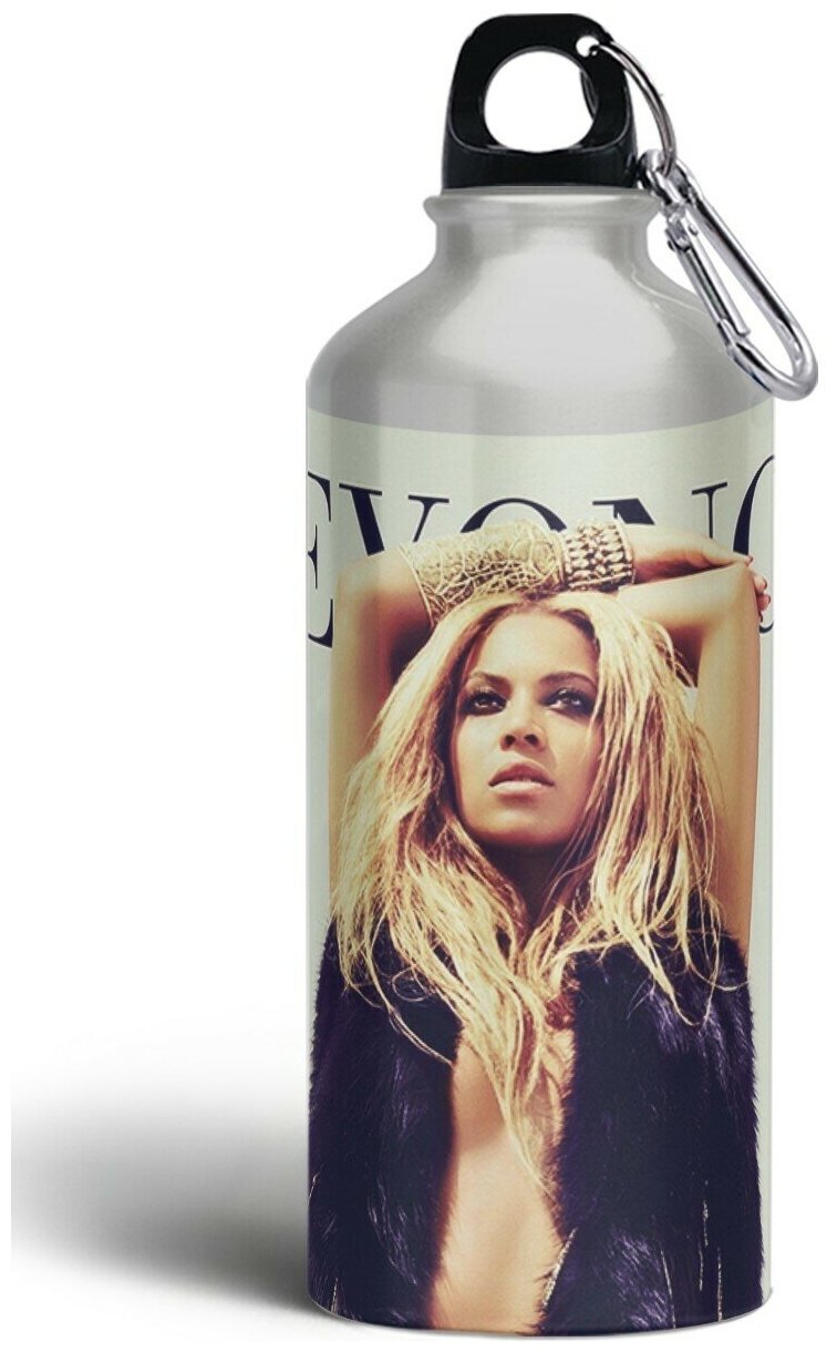 Бутылка спортивная,туристическая фляга, 500мл с карабином Beyonce - 1