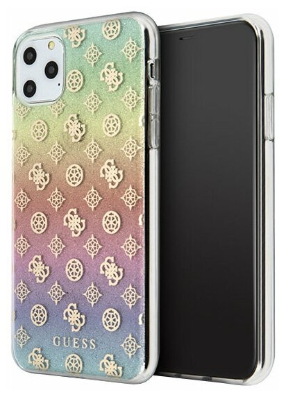Чехол Guess 4G Peony Hard Iridescent для iPhone 11 Pro Max, multicolor