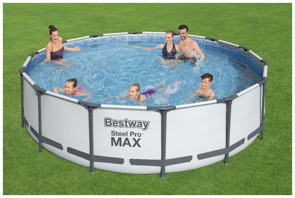 Каркасный бассейн Bestway Steel Pro Max 427х107 см, 13030 л, фил.-насос, лестница, тент - фотография № 7