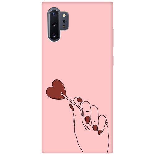 Силиконовый чехол на Samsung Galaxy Note 10+, Самсунг Ноут 10+ Silky Touch Premium с принтом Heartbreaker розовый матовый soft touch силиконовый чехол на samsung galaxy note 10 самсунг ноут 10 с 3d принтом tigers черный