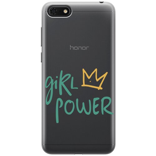 Силиконовый чехол на Honor 7A, 7S, Huawei Y5 (2018), Y5 Prime (2018), Хуавей У5 Прайм (2018), Хонор 7А, 7s с 3D принтом Girl Power! прозрачный