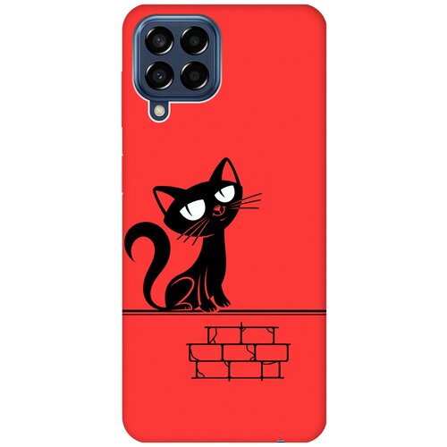 Матовый чехол Scratchy and wall для Samsung Galaxy M33 5G / Самсунг М33 5г с 3D эффектом красный матовый чехол scratchy and wall для samsung galaxy a54 5g самсунг а54 с 3d эффектом красный