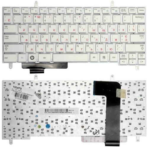 Клавиатура для ноутбука Samsung N210 N210-JA02RU N210-JB01RU NP-N210-JA01UA Плоский Enter Белая без рамки PN V114060AS1 952₽