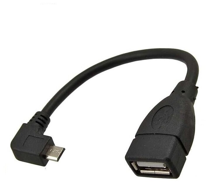 Кабель переходник micro USB штекер угловой-гнездо USB