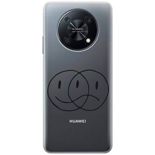 Силиконовый чехол с принтом Two Faces для Huawei nova Y90 / Хуавей Нова У90