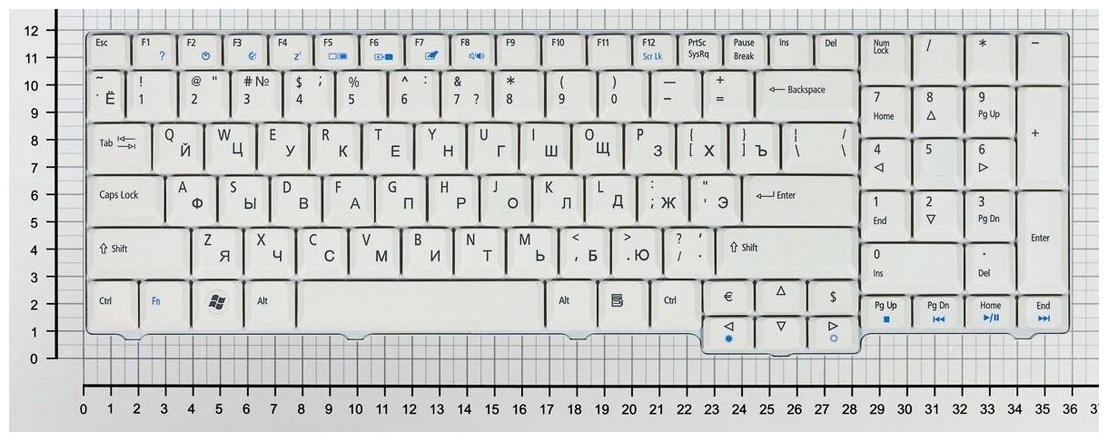 Клавиатура для ноутбука Acer Aspire 9410 русская белая
