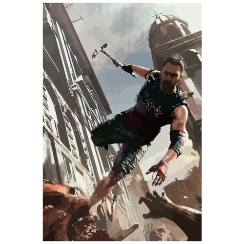 Картина по номерам на холсте Игра Dying light (зомби, орда, хоррор, апокалипсис) - 8959 В 60x40