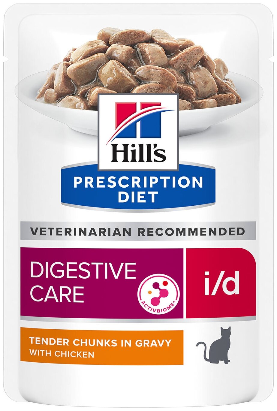 Корм Hill's Prescription Diet i/d Digestive Care ActivBiome+ Chicken (в соусе) для кошек, при расстройствах ЖКТ, с курицей, 85 г x 12 шт - фотография № 1