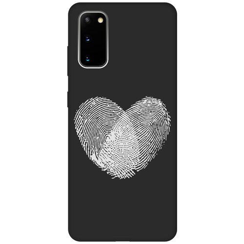 Матовый чехол Lovely Fingerprints W для Samsung Galaxy S20 / Самсунг С20 с 3D эффектом черный матовый чехол lovely fingerprints w для samsung galaxy s20 ultra самсунг с20 ультра с 3d эффектом черный