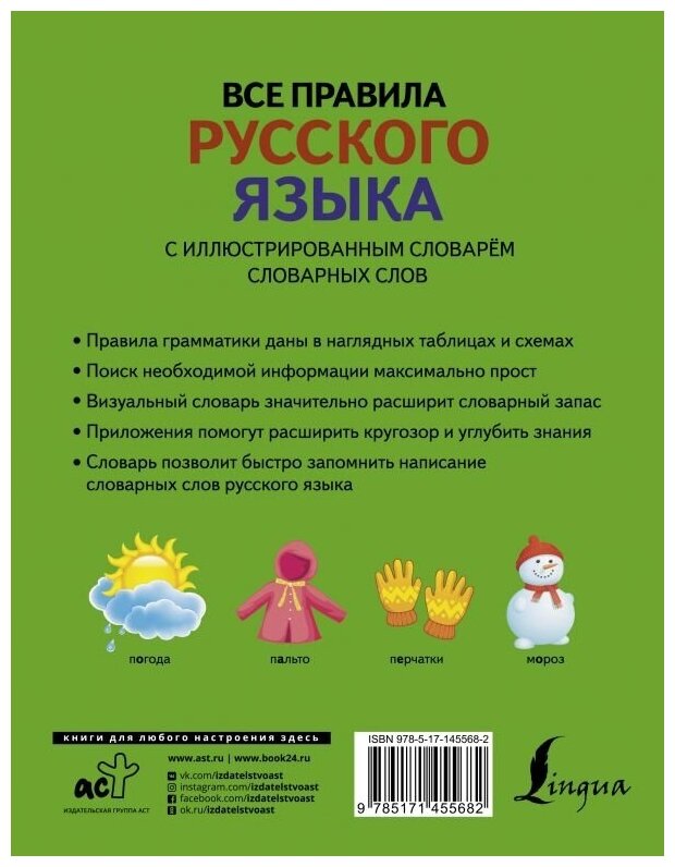 Все правила русского языка с иллюстрированным словарем словарных слов - фото №2