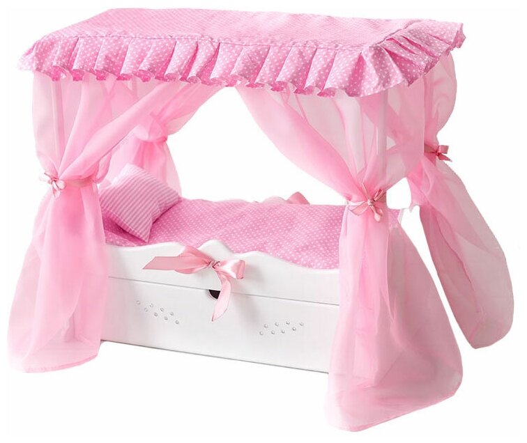 Кроватка Манюня для кукол розовая