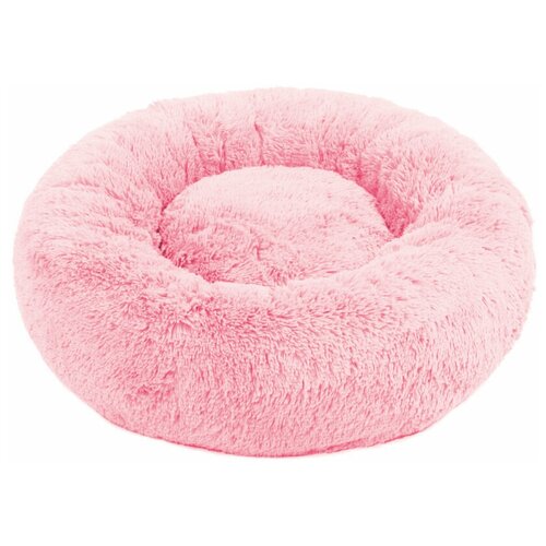 Пушистая лежанка d30 см +-5 см для мелких кошек и собак цвет розовый артикул PNL40