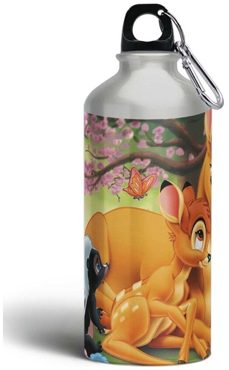 Бутылка спортивная,туристическая фляга, 500мл с карабином Bambi - 4