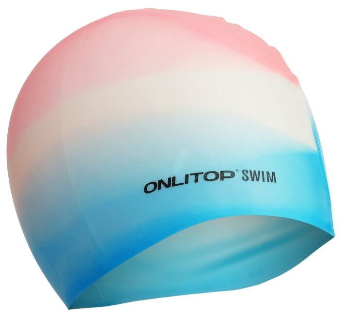 Шапочка для бассейна взрослая ONLYTOP Swim, силиконовая, обхват 54-60 см, цвета микс