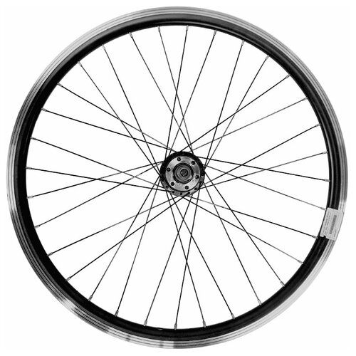Колесо велосипедное 24 переднее в сборе VelRosso двойной алюминиевый обод, гайки, disk, WSM-24FD