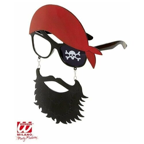 Очки пирата с бородой 14-19-1816 парик черный пирата дикаря с бородой