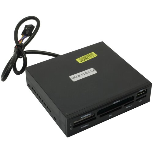 Картридер PowerCool CR-01 Black 3.5 Internal USB2.0 CF/MD/xD/MMC/SD/microSD/MS(/Duo/M2)Card Reader/Writer+1portUSB2.0
