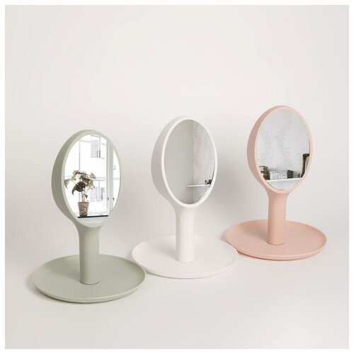 Купить Зеркало с подставкой для хранения, двустороннее, зеркальная поверхность 9, 5 × 13, 3 см, цвет микс, NoName