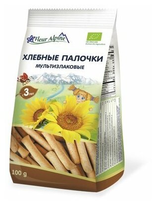 Палочки детские Fleur Alpine Органик мультизлаковые хлебные, с 3-х лет, 100 г - фотография № 16