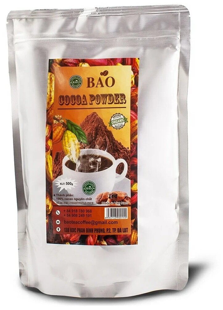 BAO - Какао-порошок 100%, 500 г/ Сocoa powder 500g (зип-пакет) - фотография № 1