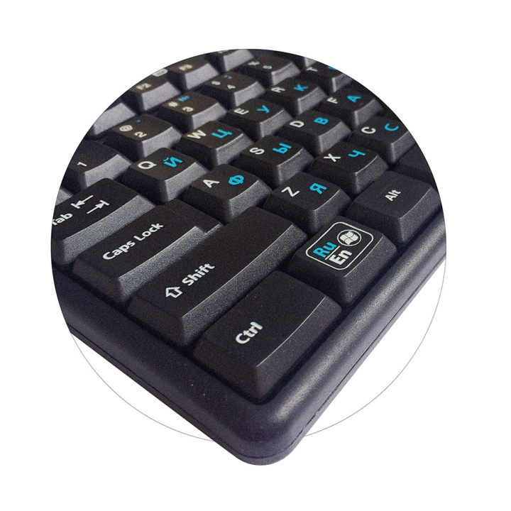 Клавиатура CBR KB 340GM, USB, чёрная. Классическая раскладка. 104 + 21 клавиши. Переключение языка 1 кнопкой