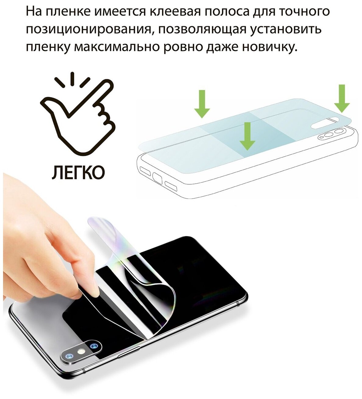 Пленка гидрогелевая LuxCase для Samsung Galaxy S20 FE Front and Back 0.14mm Transparent 86078 - фото №5