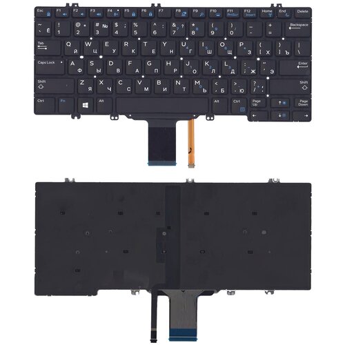 Клавиатура для ноутбука Dell Latitude E5280 черная с подсветкой аккумулятор для dell latitude 5289 l3180 3189 7280 org 11 4v 3745mah p n 71tg4 x49c1 2t9gv cfx97