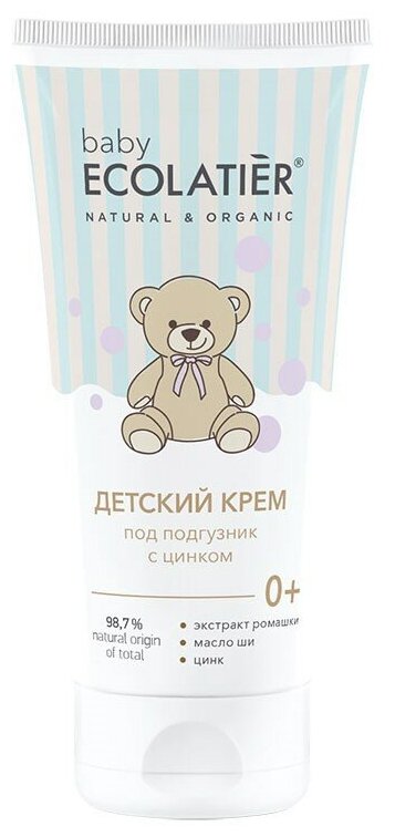 Детский крем под подгузники с цинком 0+ Ecolatier baby 100 мл